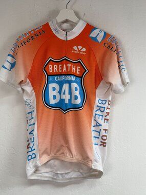 VOLER Mens Breathe California B4B Cycling Jersey Orange White Gorpcore Small